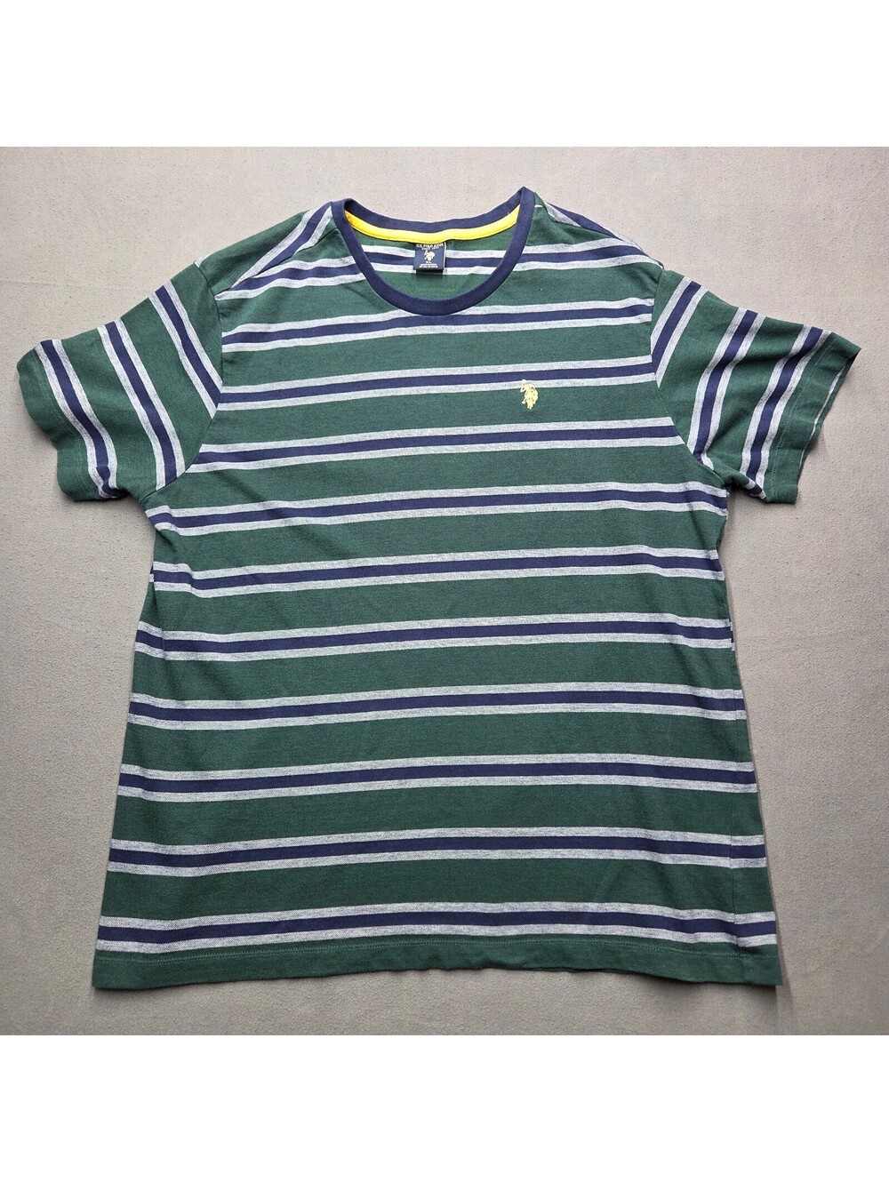 U.S. Polo Assn. Men's XL Striped Cotton Blend T-Shirt with Embroidered Logo